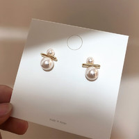 Trendolla 韓國東大門同款耳環女簡約氣質百搭大小珍珠耳釘耳飾
