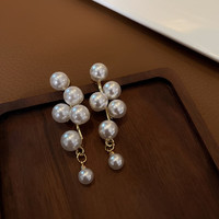 Trendolla 925銀針珍珠耳環韓國東大門時尚個性簡約耳墜氣質設計感耳飾