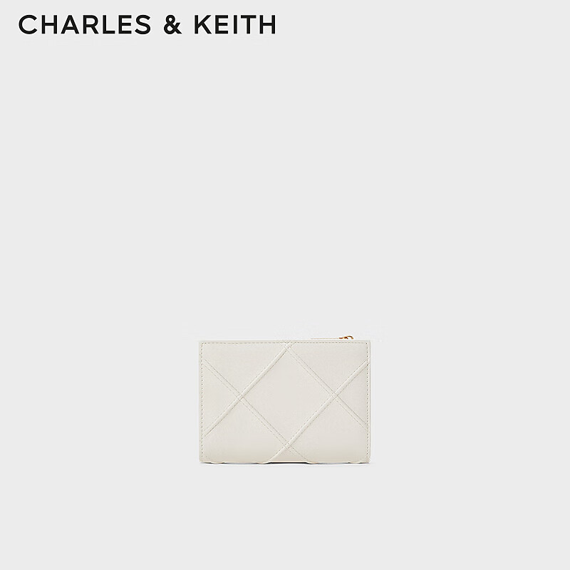 CHARLES&KEITH24夏季新品绗缝菱格多卡位短款钱包女CK6-10681128  XXS