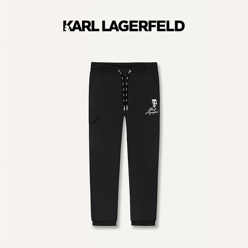 Karl Lagerfeld卡尔拉格斐轻奢老佛爷男装 2024夏款KARL系带束脚休闲裤