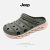Jeep 吉普 新款洞洞鞋男士外穿涼鞋防滑軟底沙灘鞋潮