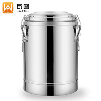 WATU 瓦圖 商用304不銹鋼保溫桶無龍頭10L 大容量湯桶保溫飯桶豆漿茶水桶