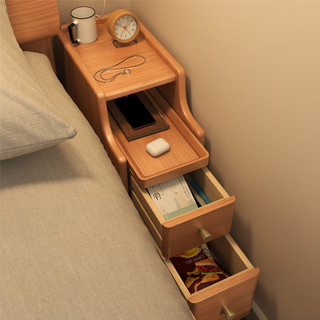 冬木 床头柜实木超窄床头柜小型夹缝柜抽屉