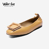Walker Shop 奧卡索 女鞋2024夏季淺口單鞋女士休閑平底船鞋子女D141118 黃色 38