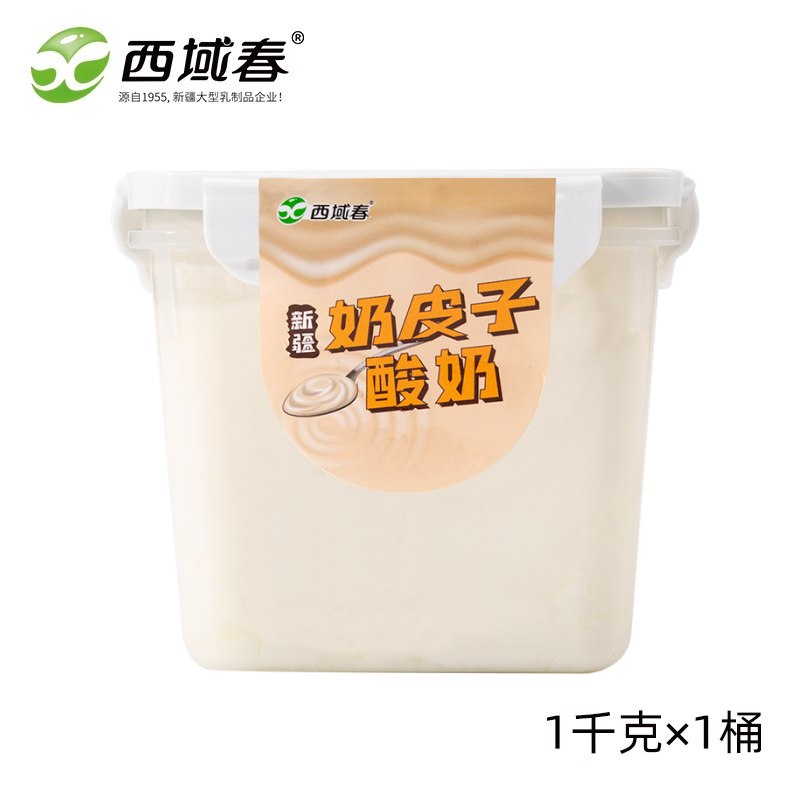 西域春奶皮子酸奶1kg*1桶装新疆特产低温大桶水果捞酸牛奶