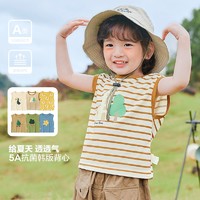 百億補貼：cutepanda's 咔咔熊貓 嬰兒衣服韓版休閑背心無袖T恤夏裝男童兒童女童寶寶上衣