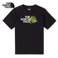 北面（The North Face）短袖T恤男24春夏户外运动舒适透气圆领纯棉休闲半袖88GB JK3/黑色 L/175