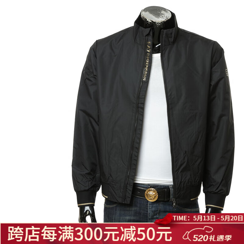 ARMANI/阿玛尼 EA7 男士时尚百搭立领夹克外套 3DPB07 PN27Z 黑色 208 S