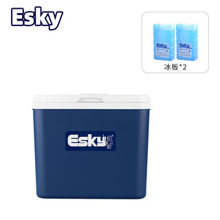 Esky 爱斯基 26L白盖车载家用外卖保温箱冷藏箱便携户外小冰箱保鲜箱附2冰板