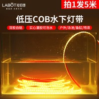 拉伯塔 ip68水下燈帶泡水COB燈帶條led戶外防水24V灌膠柔性魚缸水池泳池