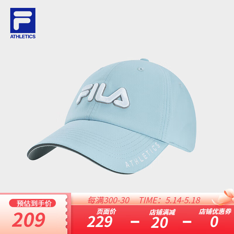 FILA 斐乐款棒球帽2024夏季遮阳帽鸭舌帽运动帽 艾丽斯蓝-LB XS