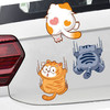 威曼斯 創意卡通趣味貓咪車貼寵物貓汽車貼紙個性反光電動車摩托車身貼 坐立貓3件套-小號