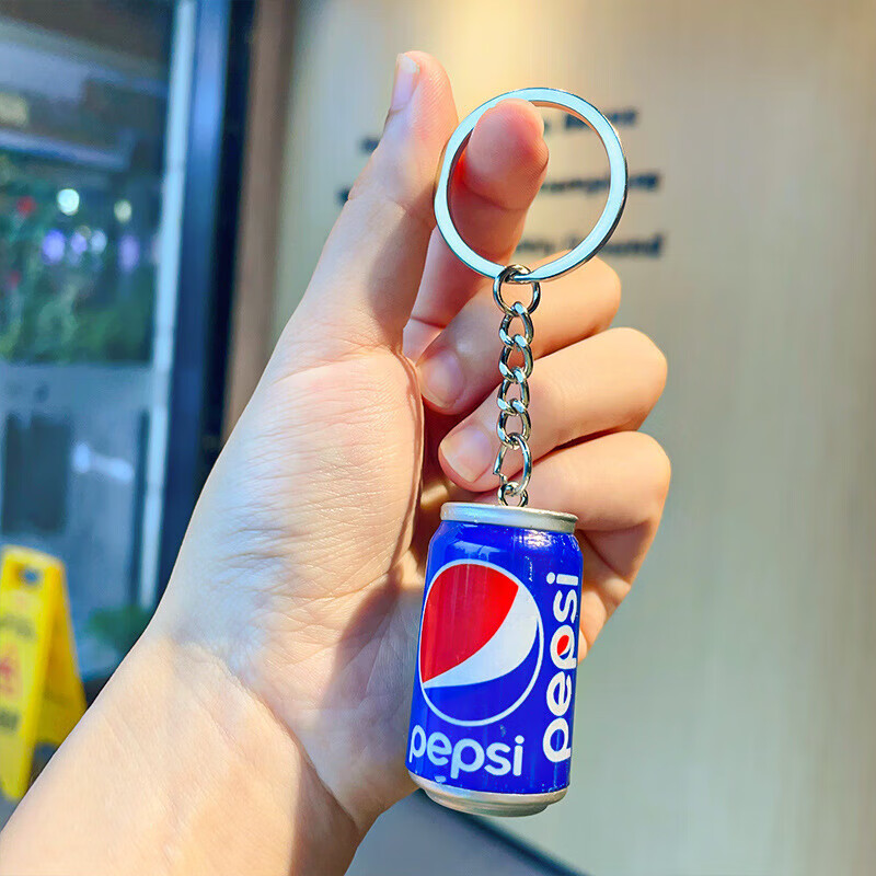 阙惠芸仿真迷你易拉罐可乐雪碧钥匙圈创意钥匙扣 易拉罐-百事可乐