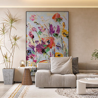 FACAI 法彩 油畫質感客廳裝飾畫現代簡約藝術抽象壁畫唯美花卉溫柔掛畫