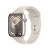 Apple 蘋果 Watch Series 9 智能手表GPS款45毫米星光色鋁金屬表殼 星光色運動型表帶S/M 健康電話手表