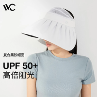 VVC 遮陽帽女防曬帽女防紫外線寬帽檐帽子女太陽帽網格透氣帽子 簡約白