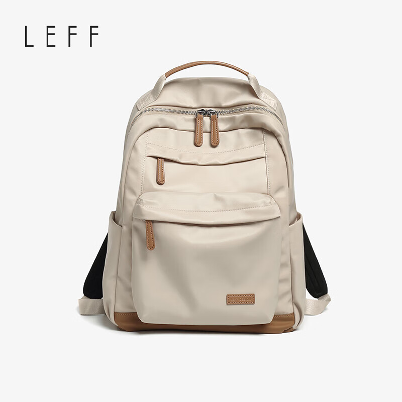 莱夫旅行包15英寸电脑包书包大容量双肩背包520 奶茶杏【可放15寸笔记本】