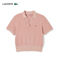 LACOSTE法国鳄鱼女装24夏季时尚短款纯色舒适短袖POLO衫|DF7185 K86/粉色 36 /160