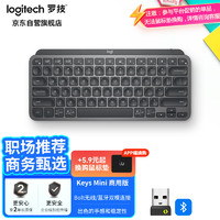 罗技（Logitech）大师系列 MX Keys Mini无线蓝牙键盘 高端办公智能背光 带接收器 商用版 石墨黑 【Keys Mini 商用版】黑