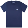 FILA 斐樂 男女同款短袖T恤 套頭圓領上衣小標志式日常休閑 海軍藍色MN81A003-NAVY-S