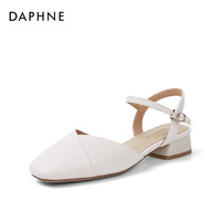 DAPHNE 達芙妮 包頭涼鞋女夏季2024新款一字式扣帶高跟鞋法式媽媽鞋子女款