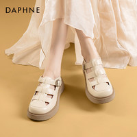 DAPHNE 達芙妮 羅馬涼鞋女2024新款夏季鏤空單鞋編織女鞋子厚底包頭豬籠鞋