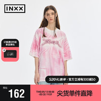 英克斯（inxx）APYD 美式高街风刷色短袖T恤装潮牌复古渐变色上衣 粉色 L