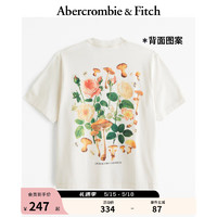 ABERCROMBIE & FITCH男装女装装 24夏季时尚美式风复古图案T恤 KI123-4049 米白色 XL (180/116A)