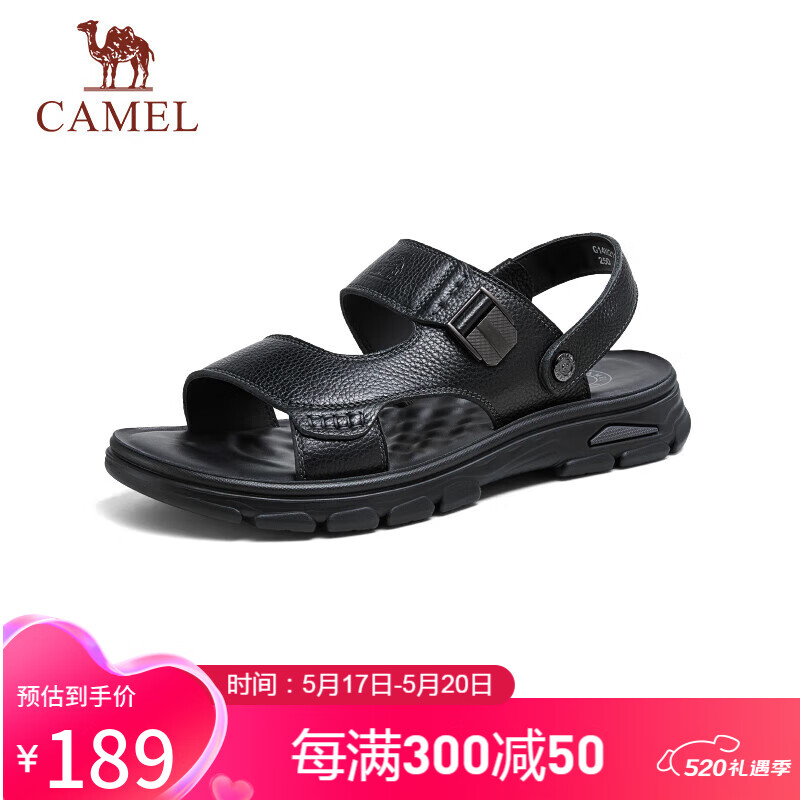 骆驼（CAMEL）男士凉鞋牛皮革两穿商务凉拖 G14M211623