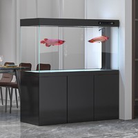 漢霸 超白玻璃魚缸客廳家用大型龍魚缸屏風底過濾金魚缸套餐2024款