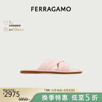 菲拉格慕（Ferragamo）女士淡粉红色标识装饰便鞋 0769517_1C _ 70/37.5 