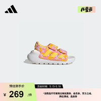 adidas ALTASWIM 2.0印花魔术贴休闲凉鞋婴童阿迪达斯轻运动 粉色/黄色 23码