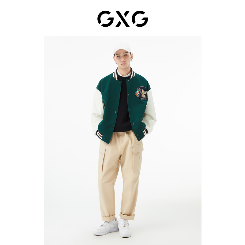 GXG男装 墨绿色棒球领夹克 22年秋季城市户外系列