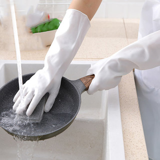 HOUYA 洗碗手套防水家务洗衣服家用厨房卫生清洁耐用型防滑防污 加厚家务手套2双