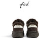 FED 羊羔毛板鞋冬季新款鞋子復古德訓鞋厚底保暖鞋女R1121-ZCA350