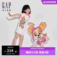 Gap【汪汪队联名】女童2024夏季印花短袖连衣裙545571 白色 90cm(1-2岁) 亚洲尺码