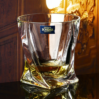 Glass 高斯 进口捷克水晶玻璃威士忌酒杯啤酒杯洋酒杯烈酒杯 水杯茶杯果汁 旋律杯340ml（单只）