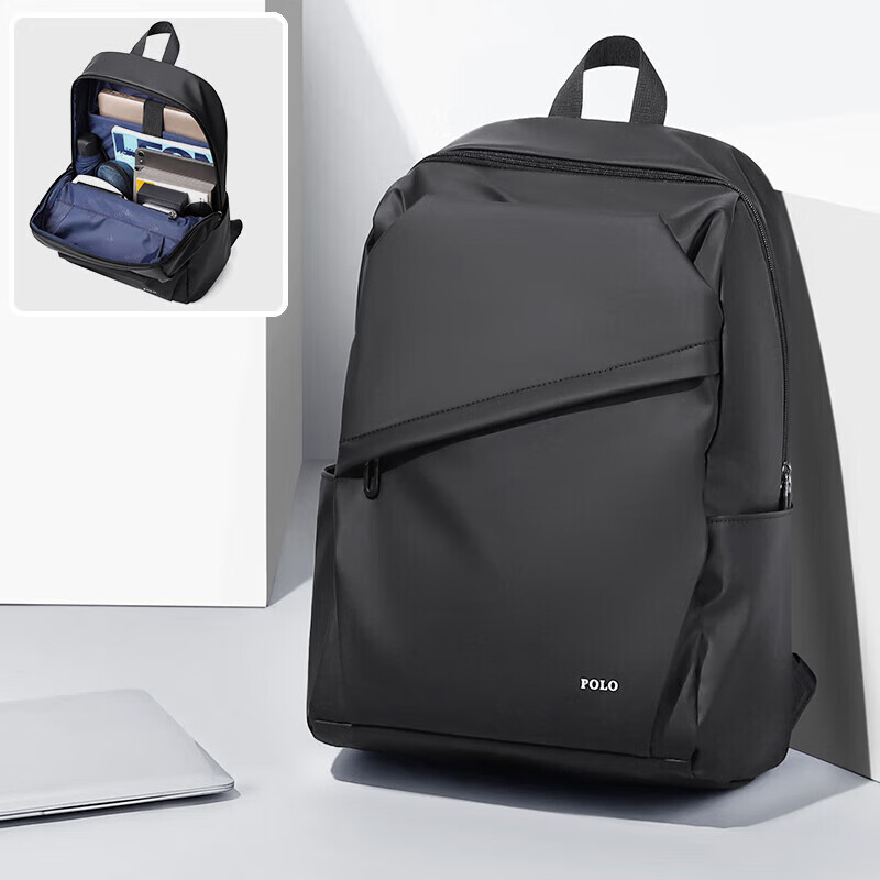 POLO双肩包男士背包电脑包男15.6英寸笔记本大书包大容量出差商务