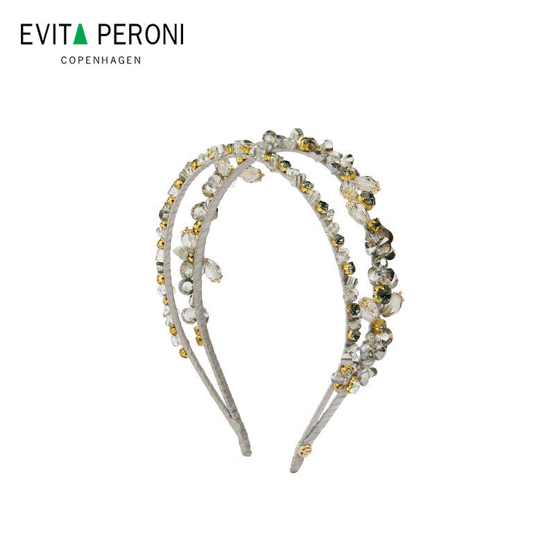 依慧达（Evita Peroni ）高级感仿水晶双层发箍宴会头箍防滑发卡奢华送爱人 高雅灰520