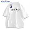 NASA GISS 短袖t恤男純棉圓領上衣夏季百搭半截袖寬松男士打底衫 白色 L