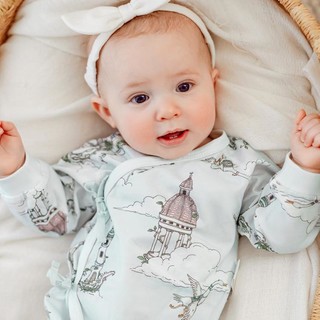 EMXEE 嫚熙 春夏季薄款婴童纯棉连体衣服新生儿宝宝和式连身衣