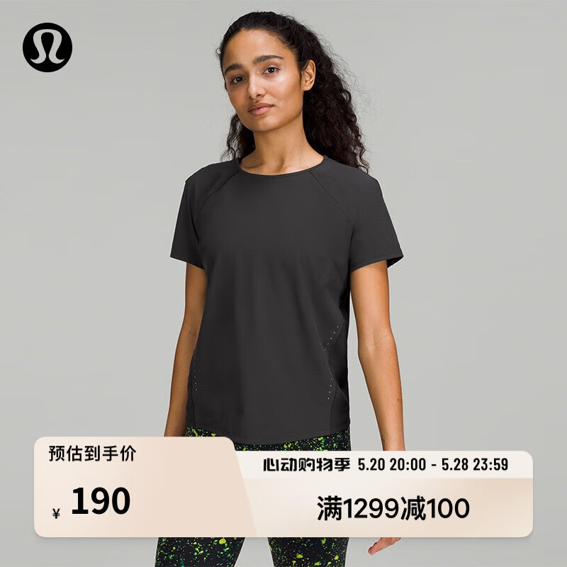 lululemon 丨Lightweight Stretch 女士跑步短袖 T 恤 LW3FFZS 黑色 2