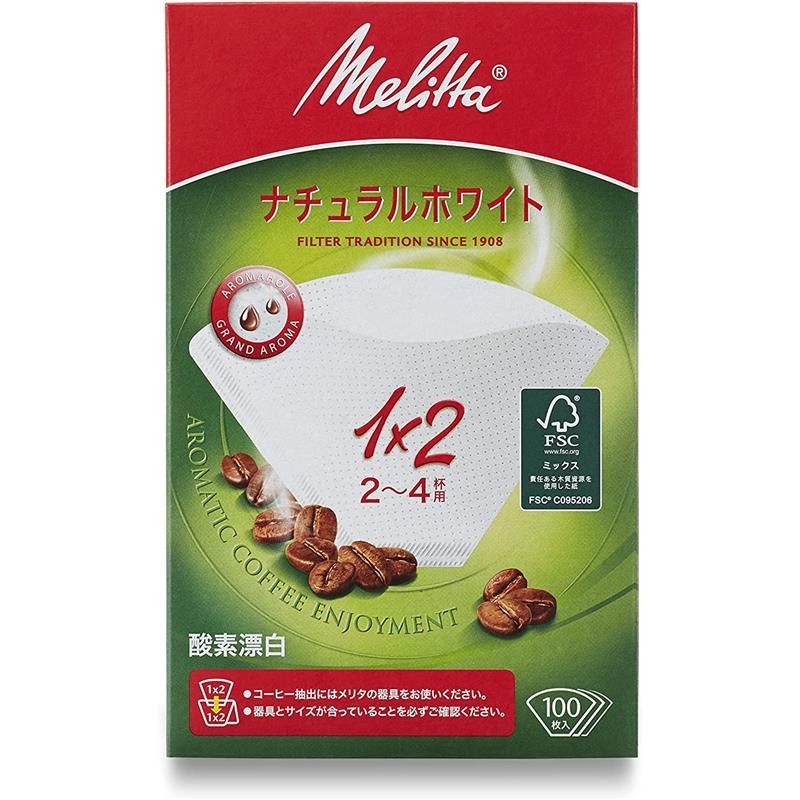 Melitta【】咖啡滤纸 手冲滴漏式美式咖啡 白色 100 张