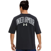安德玛短袖男士夏季运动服黑色宽松跑步训练T恤1376560