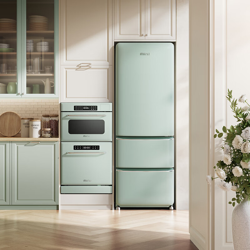 小吉冰箱+洗碗机+蒸烤箱三件套绿色