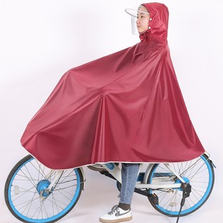 TaiKong 太空 自行车雨衣雨披学生电瓶电动自行单车代驾骑行加厚长款全身防暴雨 深红 XXXXL