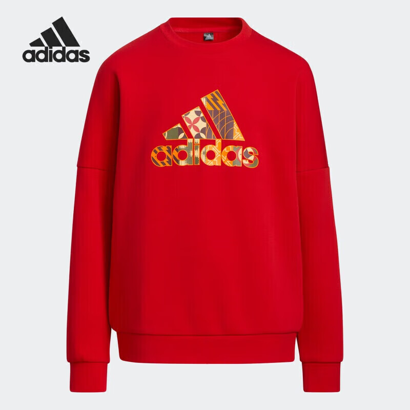 阿迪达斯 （adidas）童装春季运动服本命年红配色舒适圆领套头衫 HC2729 A152码