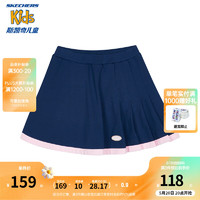 Skechers斯凯奇童装女童针织短裙儿童夏季户外运动休闲透气裙子L224G055 蔚蓝色/00QP 160cm