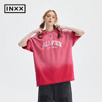 英克斯（inxx）APYD 趣味涂鸦印花宽松休闲短袖T恤男女同款APE2010636 玫红 S