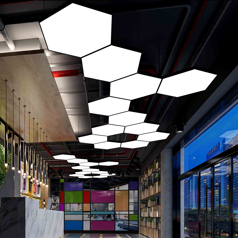 六边形吊灯led造型灯创意蜂巢办公室房六角形工业风灯具现代